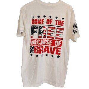 EUC Til Valhalla Project T-Shirt Home of the Free Because of the Brave Patriotic